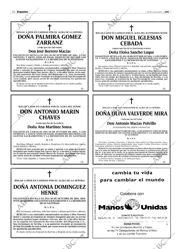 ABC SEVILLA 21-10-2004 página 70