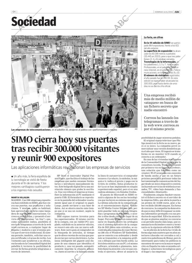 ABC MADRID 14-11-2004 página 64