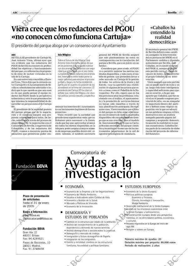 ABC SEVILLA 14-11-2004 página 19