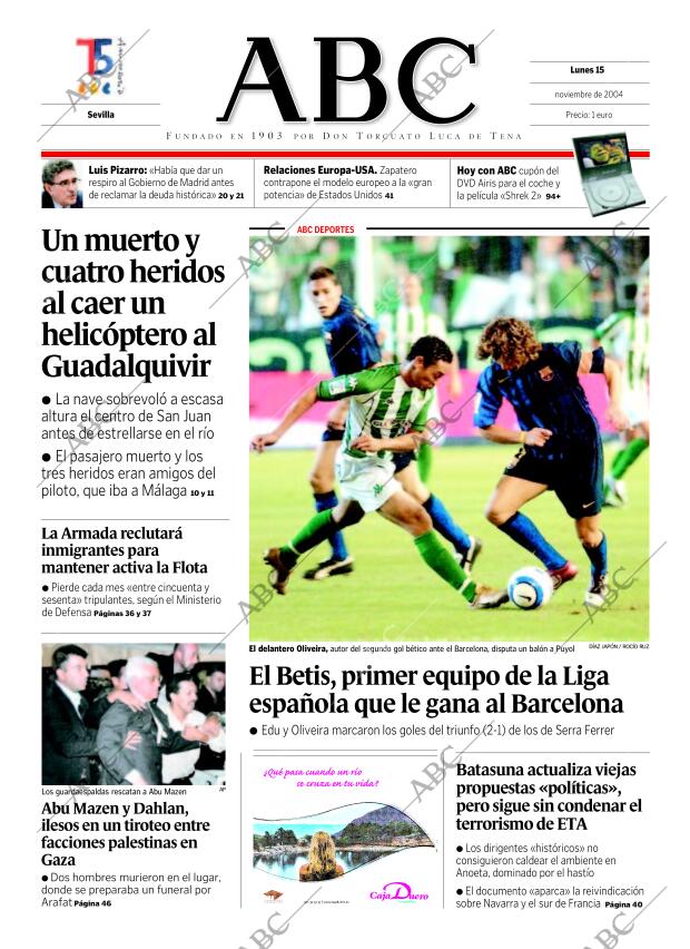 ABC SEVILLA 15-11-2004 página 1