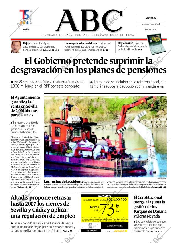 ABC SEVILLA 16-11-2004 página 1