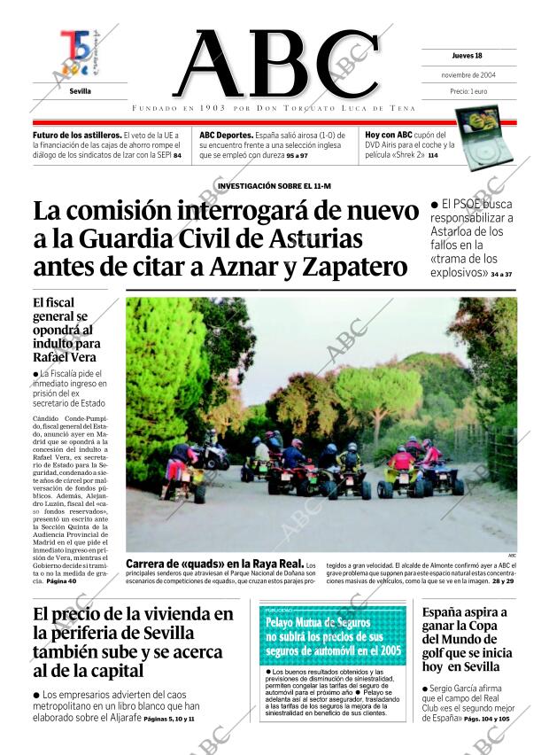 ABC SEVILLA 18-11-2004 página 1