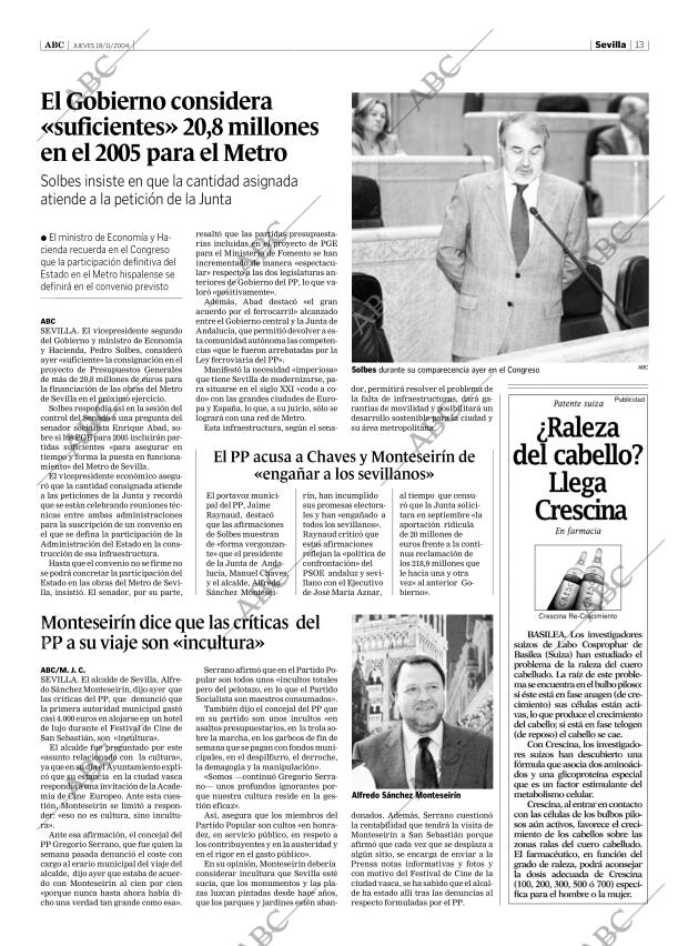 ABC SEVILLA 18-11-2004 página 13
