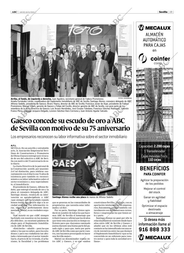 ABC SEVILLA 18-11-2004 página 19