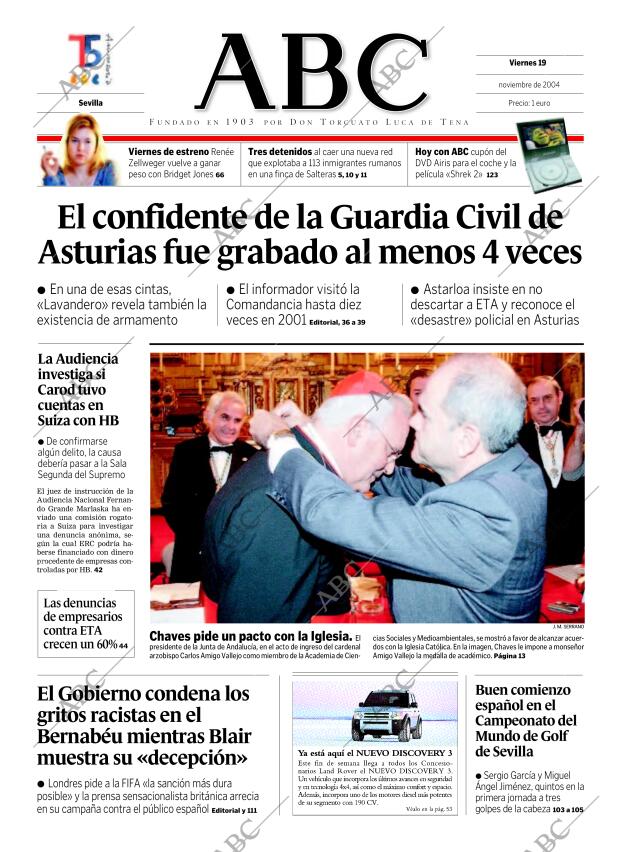 ABC SEVILLA 19-11-2004 página 1