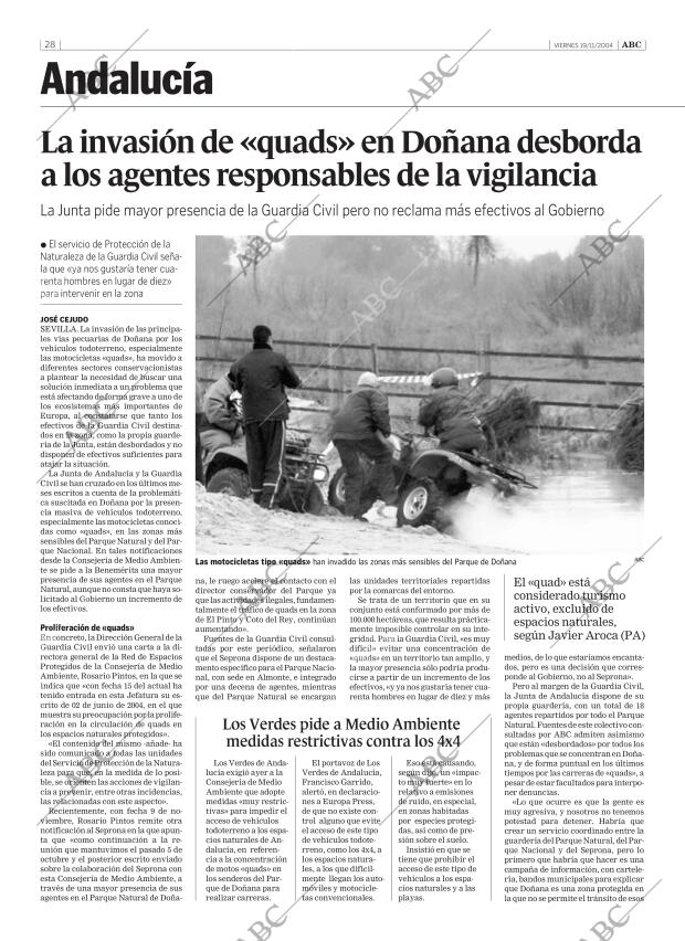 ABC SEVILLA 19-11-2004 página 28