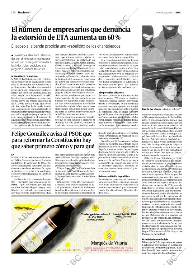 ABC SEVILLA 19-11-2004 página 44