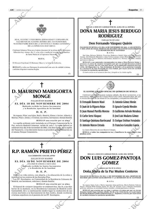 ABC SEVILLA 19-11-2004 página 85