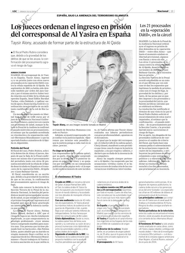 ABC MADRID 20-11-2004 página 13