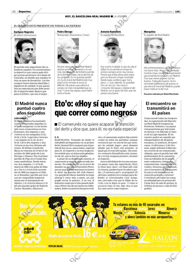 ABC MADRID 20-11-2004 página 86