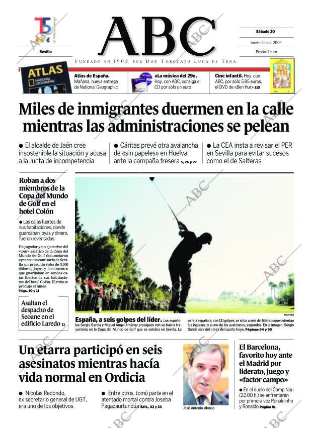 ABC SEVILLA 20-11-2004 página 1