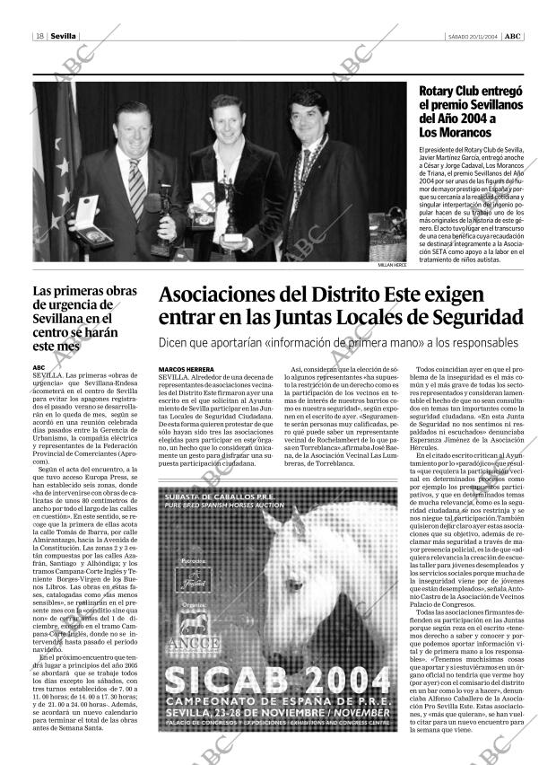 ABC SEVILLA 20-11-2004 página 18