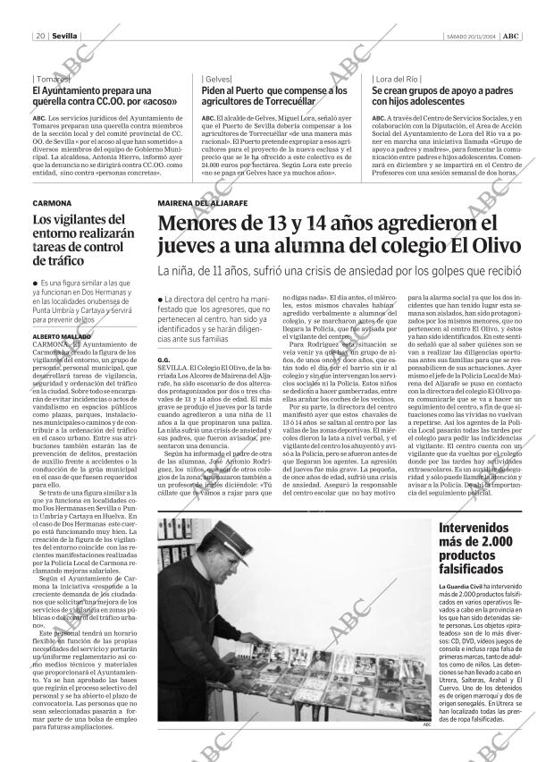 ABC SEVILLA 20-11-2004 página 20