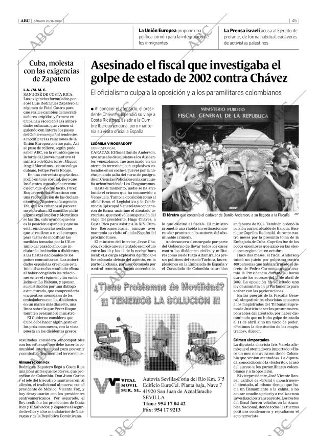 ABC SEVILLA 20-11-2004 página 45