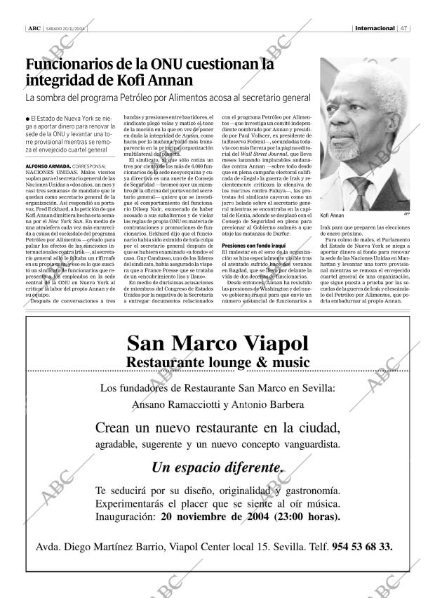 ABC SEVILLA 20-11-2004 página 47