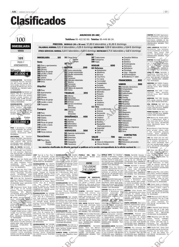 ABC SEVILLA 20-11-2004 página 69