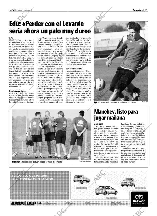 ABC SEVILLA 20-11-2004 página 87