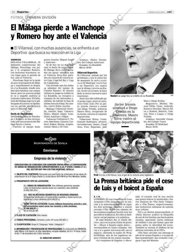ABC SEVILLA 20-11-2004 página 92