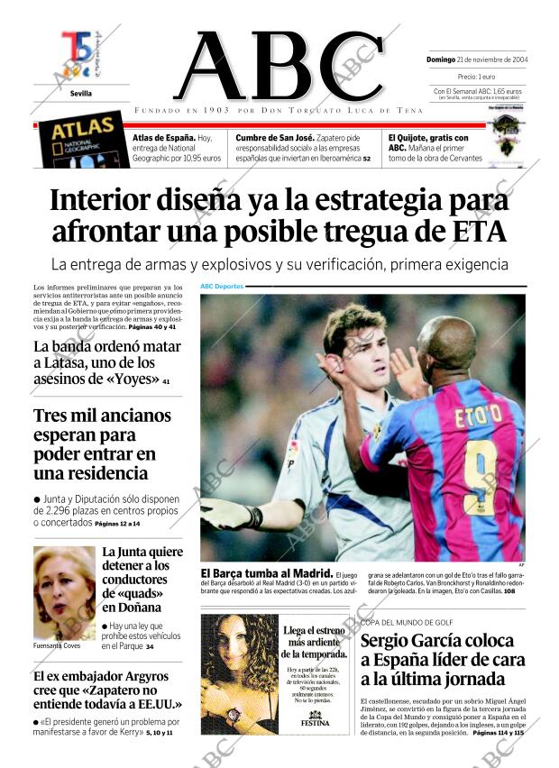 ABC SEVILLA 21-11-2004 página 1