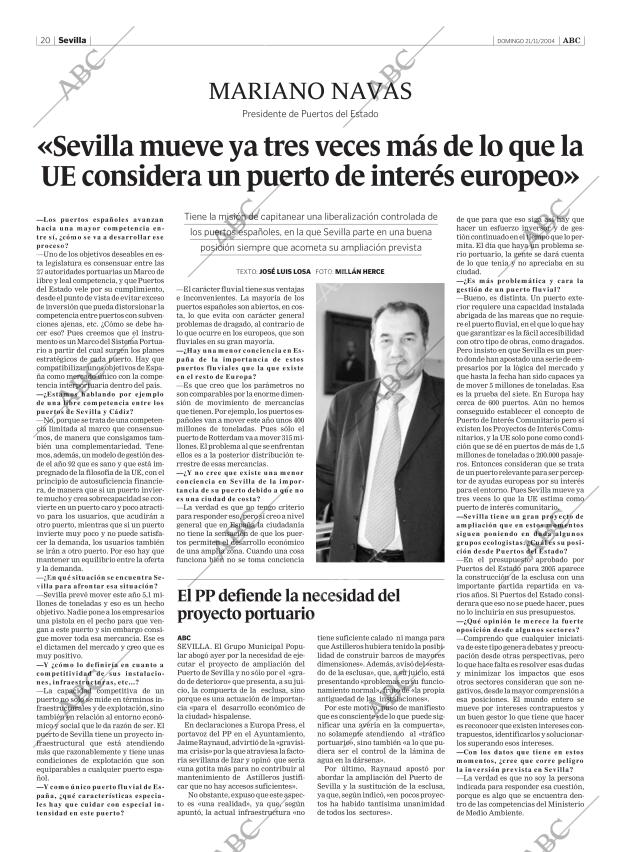 ABC SEVILLA 21-11-2004 página 20