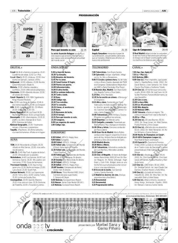 ABC MADRID 23-11-2004 página 106
