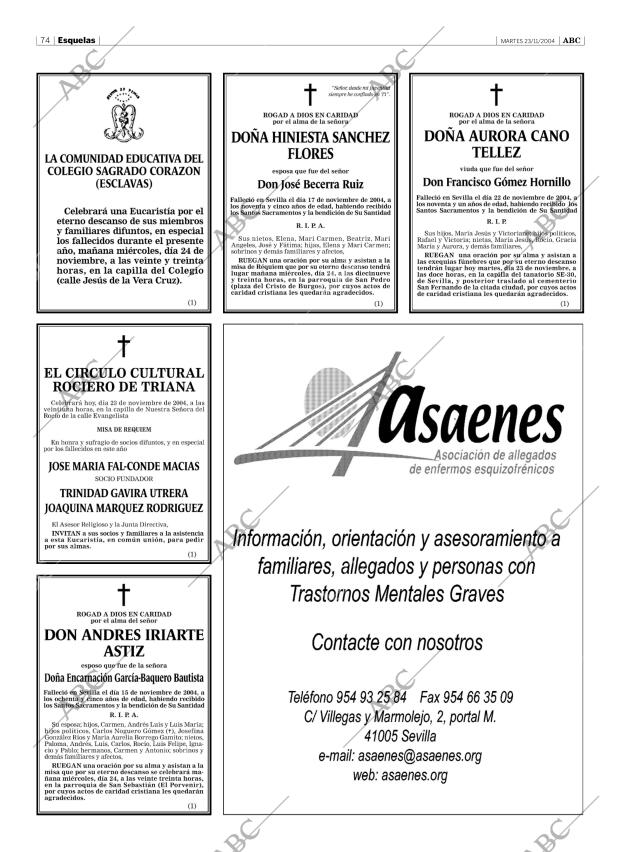 ABC SEVILLA 23-11-2004 página 74