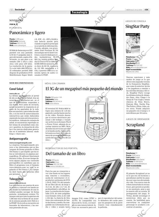 ABC MADRID 24-11-2004 página 52