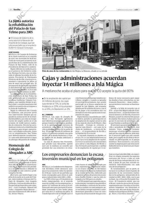 ABC SEVILLA 24-11-2004 página 14