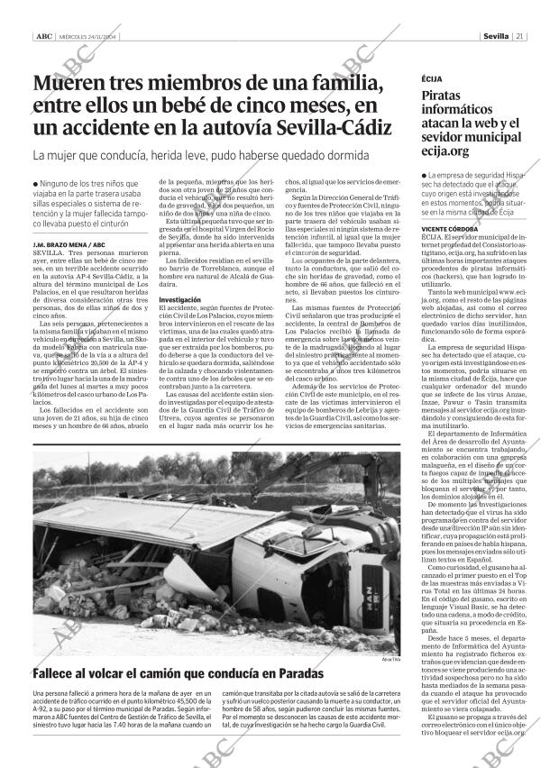 ABC SEVILLA 24-11-2004 página 21