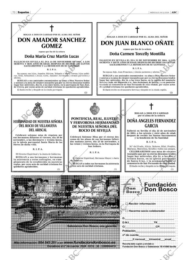 ABC SEVILLA 24-11-2004 página 70