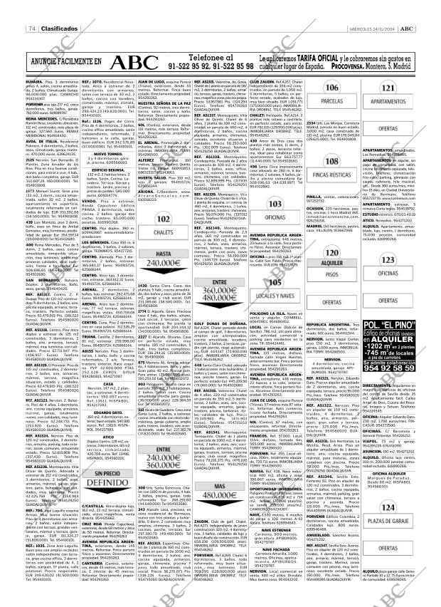 ABC SEVILLA 24-11-2004 página 74