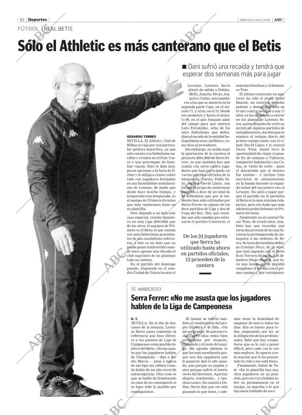 ABC SEVILLA 24-11-2004 página 92