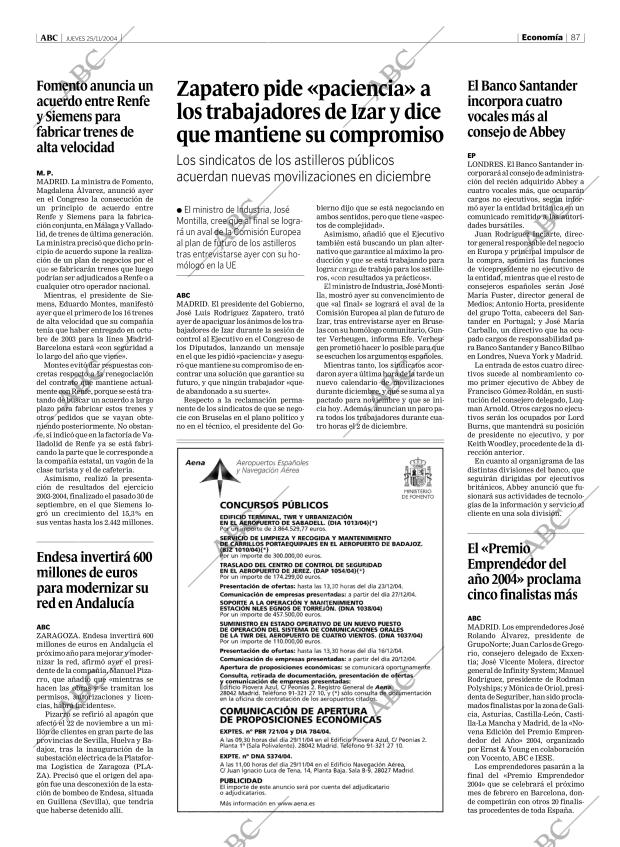 ABC MADRID 25-11-2004 página 87