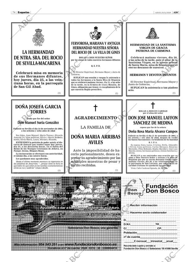 ABC SEVILLA 25-11-2004 página 74