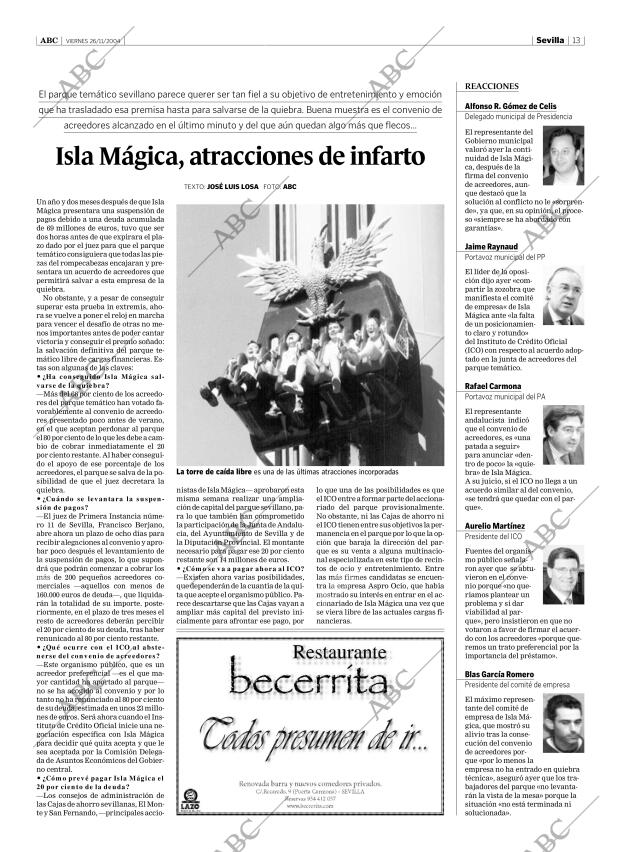 ABC SEVILLA 26-11-2004 página 13