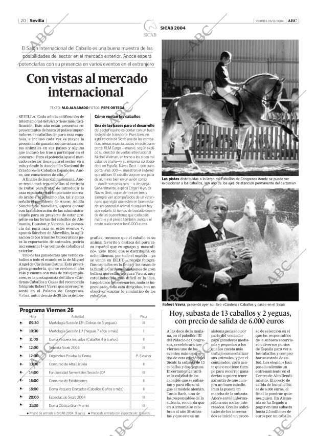 ABC SEVILLA 26-11-2004 página 20