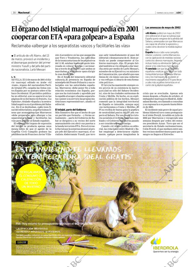 ABC SEVILLA 26-11-2004 página 38