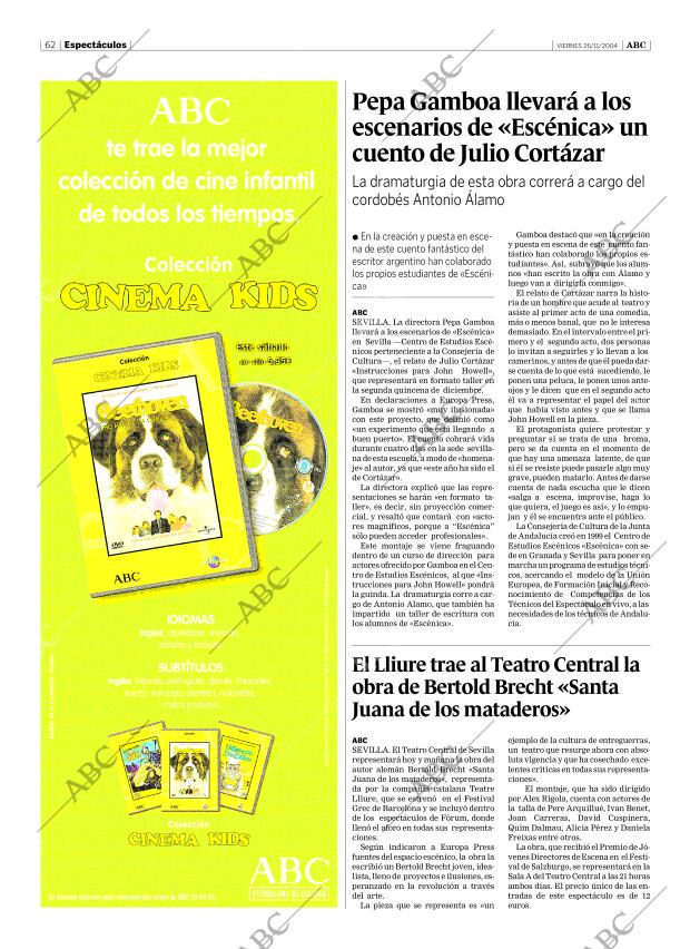 ABC SEVILLA 26-11-2004 página 62
