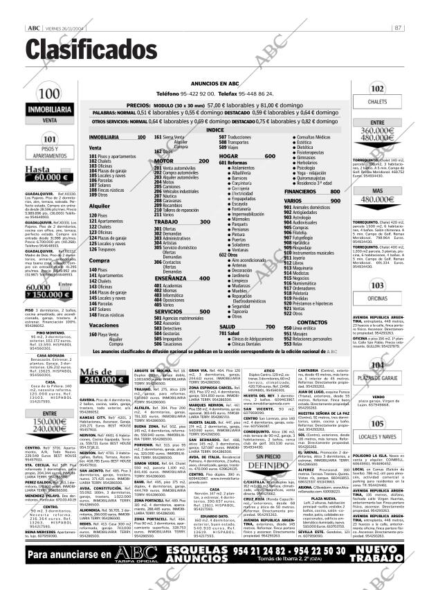 ABC SEVILLA 26-11-2004 página 87