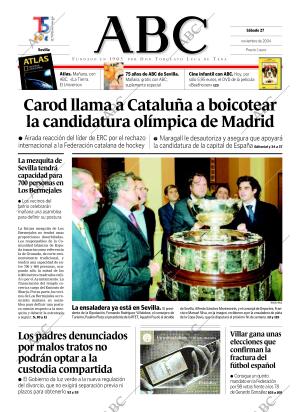ABC SEVILLA 27-11-2004 página 1