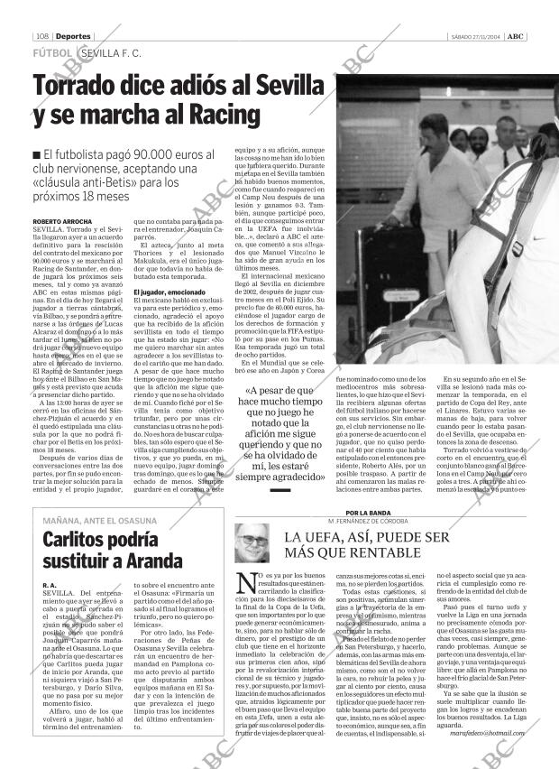 ABC SEVILLA 27-11-2004 página 108