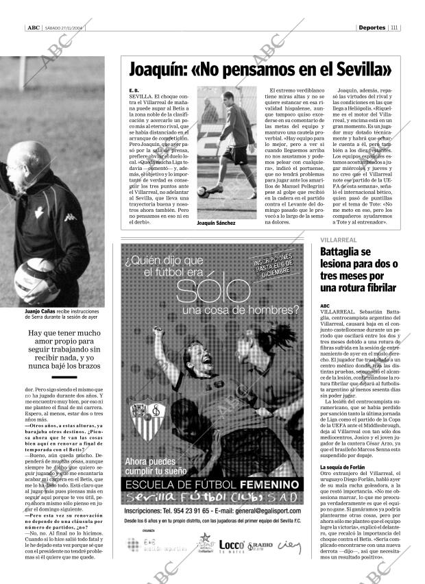 ABC SEVILLA 27-11-2004 página 111