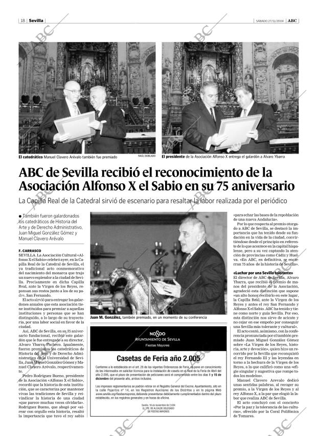 ABC SEVILLA 27-11-2004 página 18