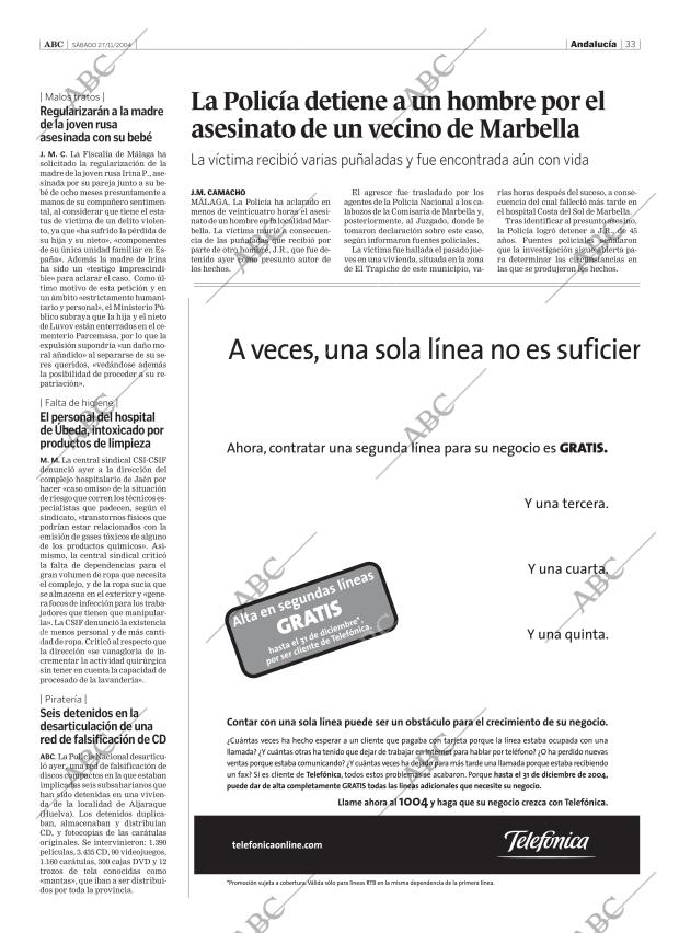 ABC SEVILLA 27-11-2004 página 33