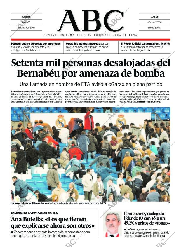 ABC MADRID 13-12-2004 página 1