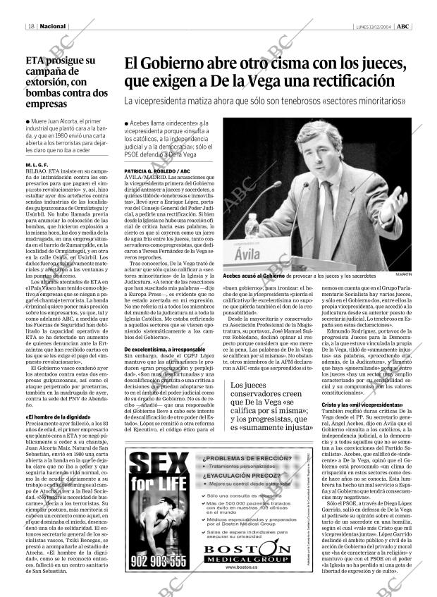 ABC MADRID 13-12-2004 página 18