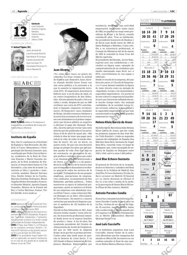 ABC MADRID 13-12-2004 página 42