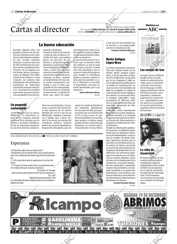 ABC SEVILLA 18-12-2004 página 8
