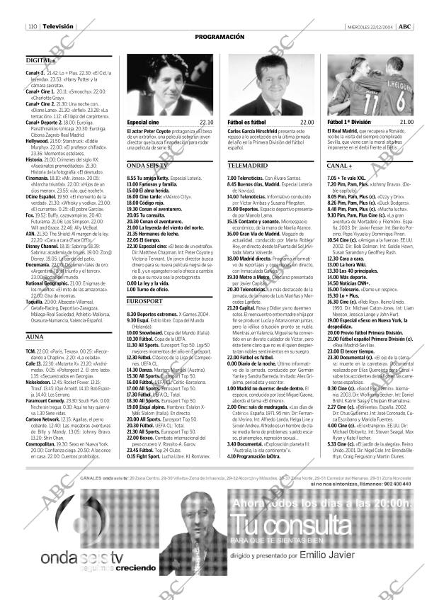 ABC MADRID 22-12-2004 página 110
