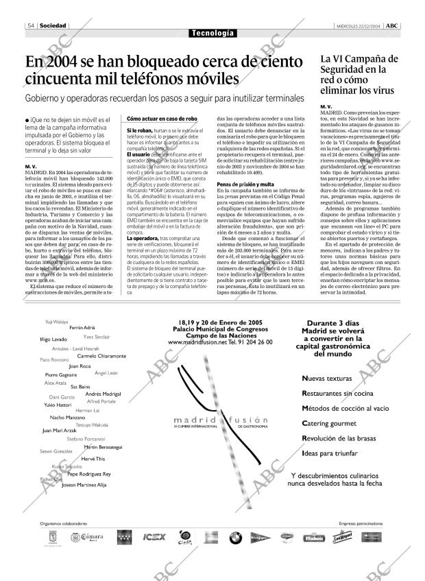 ABC MADRID 22-12-2004 página 54